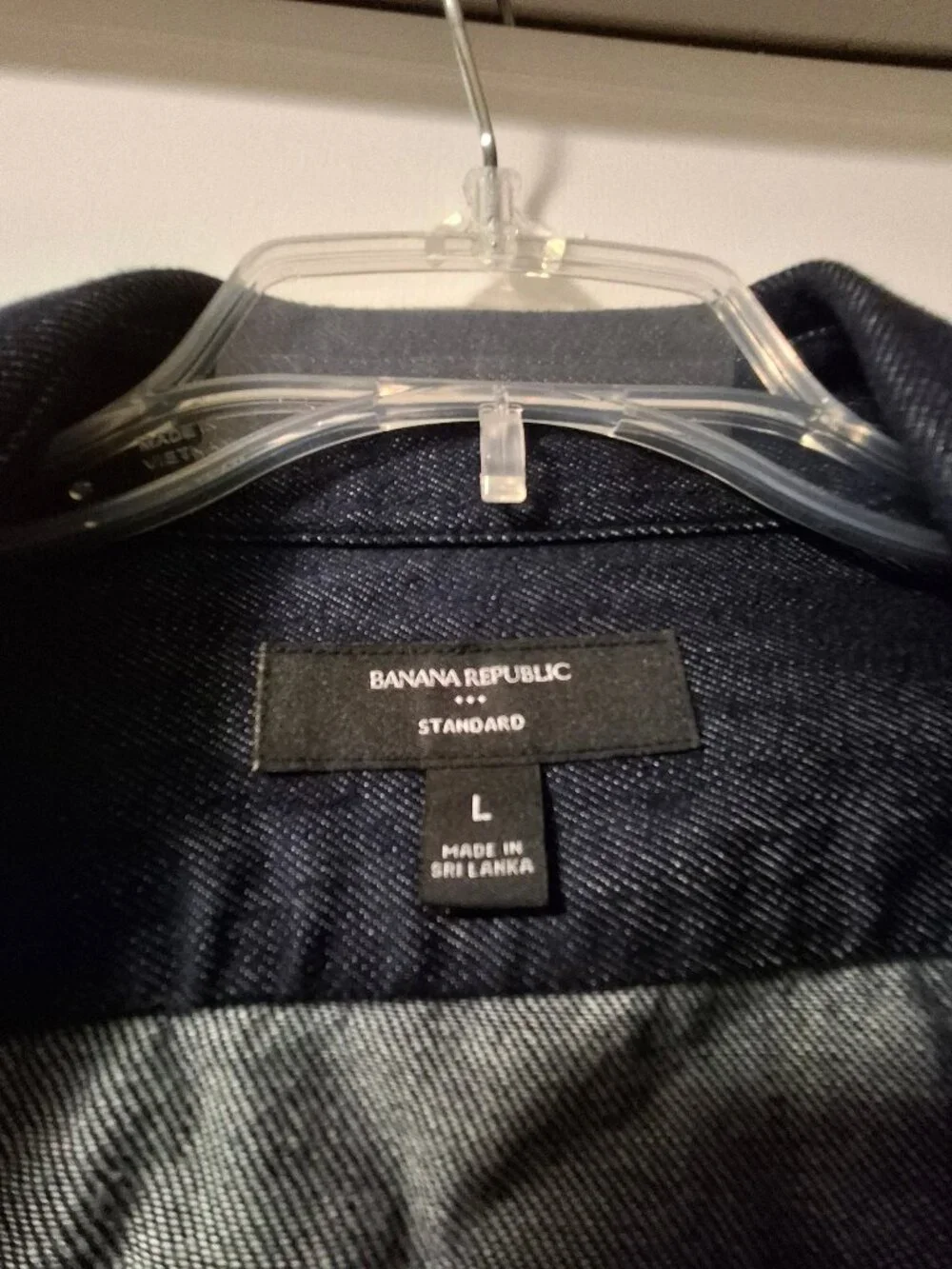 Banana Republic Men's Denim Button Shirt, blue, sz L
